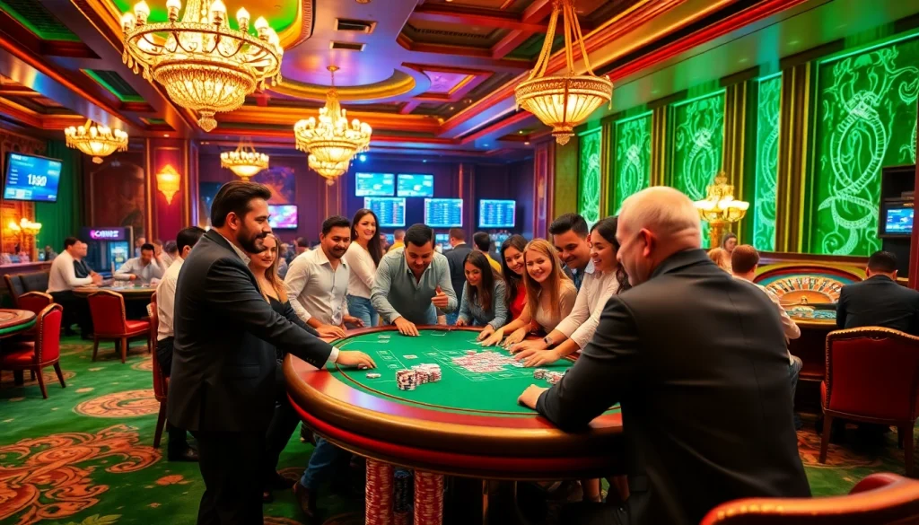 Players enjoying a thrilling game of 3 patti blue at a casino table.